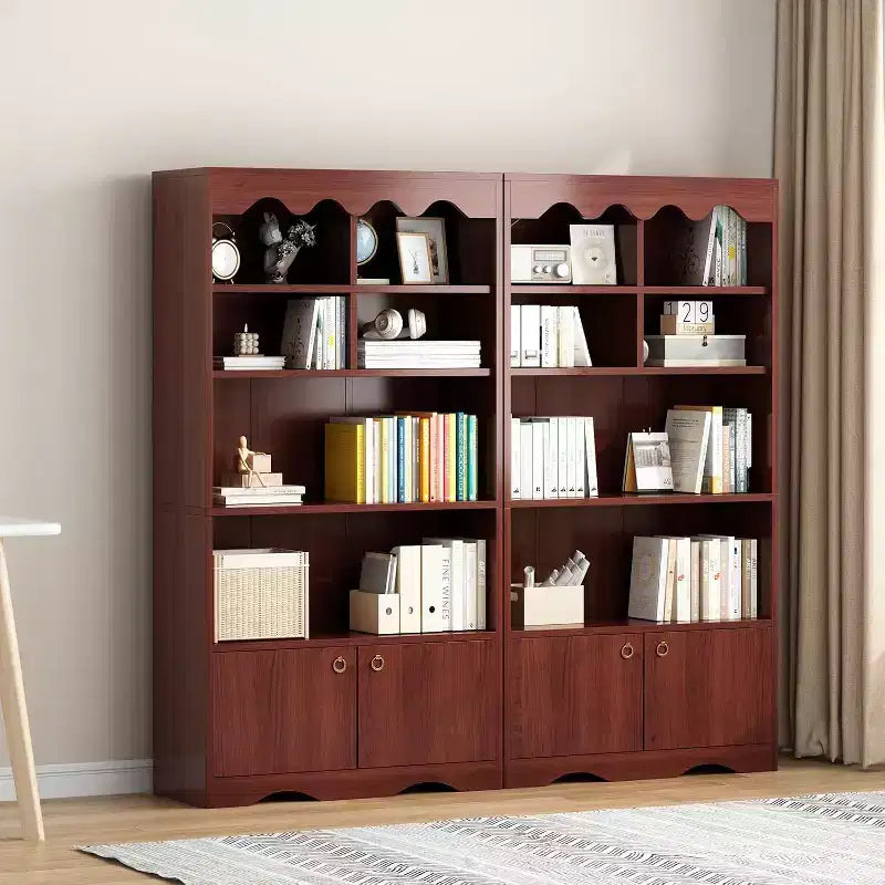 Bibliothèque en bois à 5 niveaux, 63 pouces de haut, meuble de rangement, bibliothèque autoportante, bureau à domicile, salle d'étude, cuisine