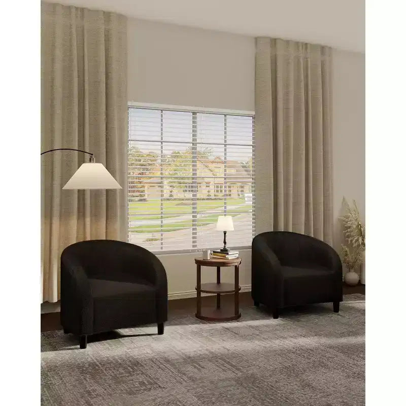 Fauteuil d'appoint, Fauteuil baril confortable en bouclette, Fauteuil club rond douillet, Fauteuil moderne avec coussin moelleux, pour salon, chambre, lecture