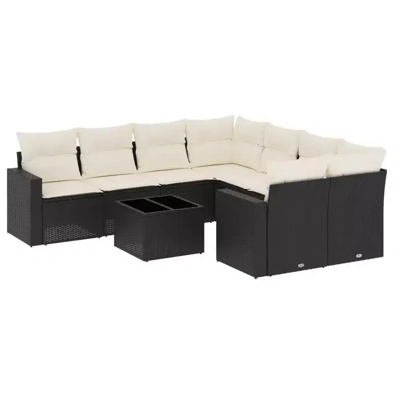 vidaXL Garden Sofa Set Black PE Rattan Large Modular Garden Sofa Set