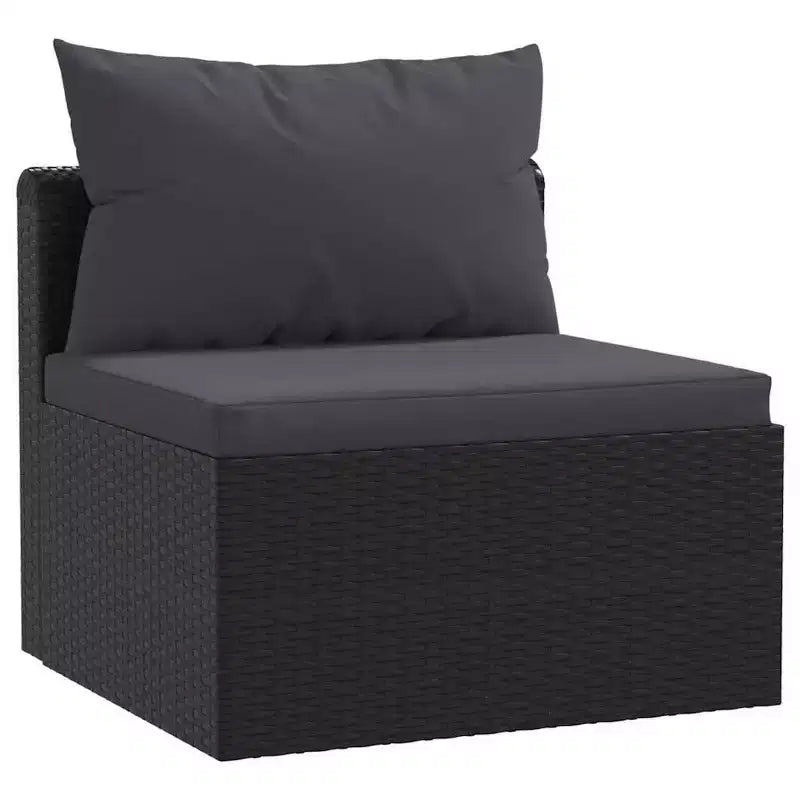 vidaXL Canapé de jardin noir Résine tressée 4 places Pieds réglables