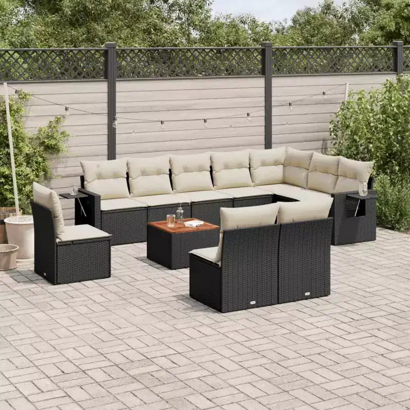 vidaXL Salon de jardin 11 pièces avec coussins en résine tressée gris