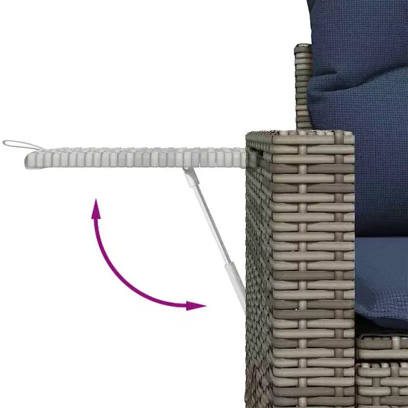 vidaXL Salon de jardin 14 pcs avec coussins Noir Résine tressée