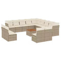 vidaXL Salon de jardin avec coussins Mobilier d'extérieur 14 pièces Résine tressée