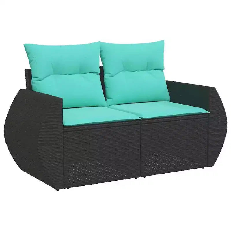 vidaXL Salon de jardin 4 pièces en résine tressée avec coussins