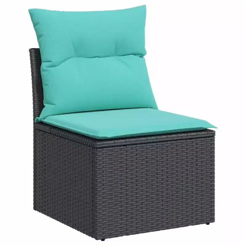 vidaXL Salon de jardin noir et bleu