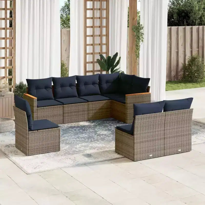 vidaXL Salon de jardin noir