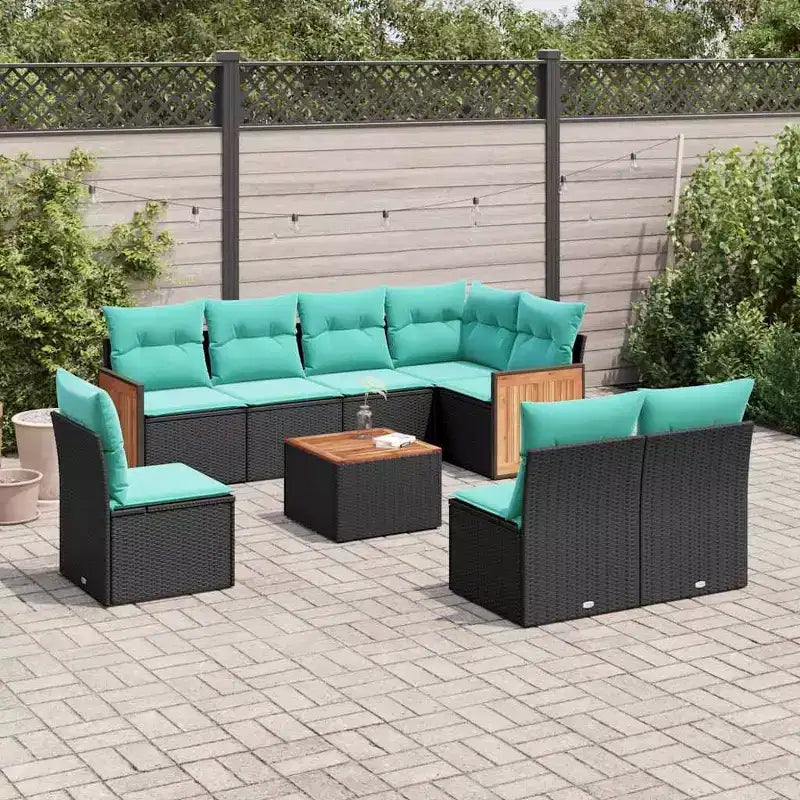 vidaXL Salon de jardin noir
