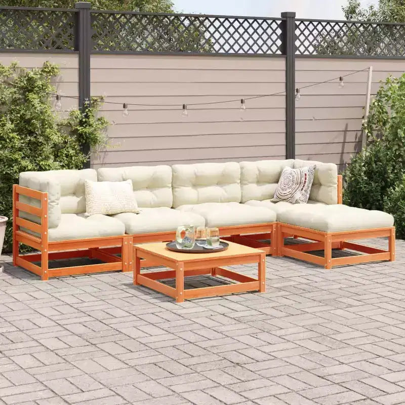 vidaXL Salon de jardin Bois de pin massif (non traité) Grand modèle