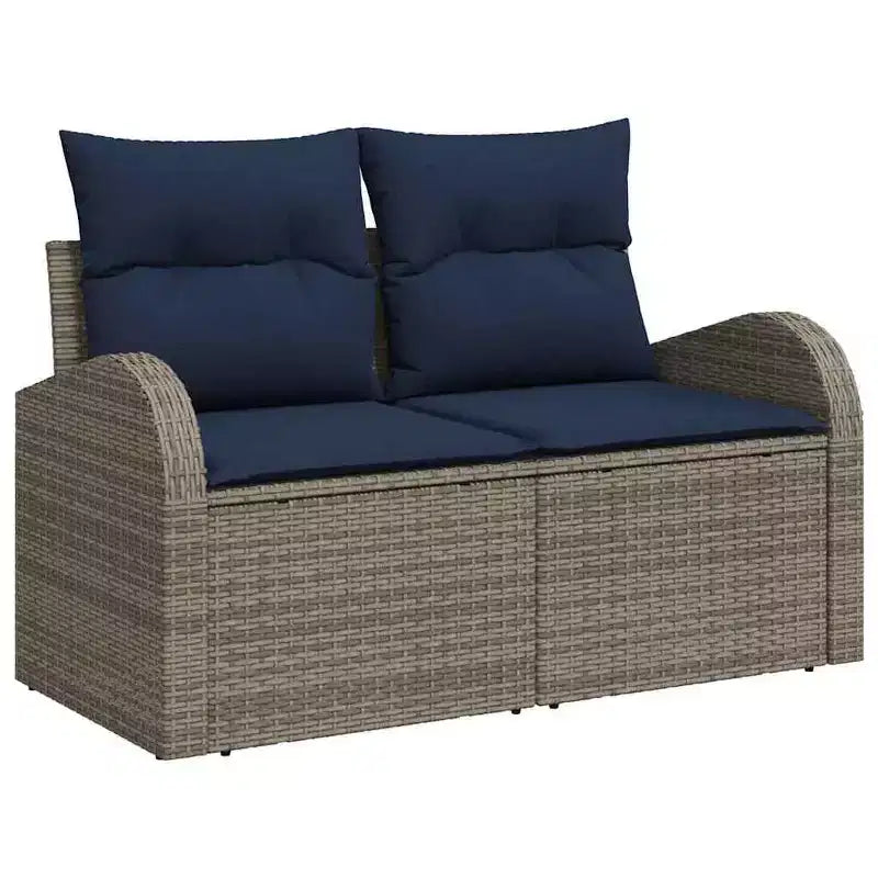 vidaXL Salon de jardin avec coussins 7 pcs Résine tressée marron - Marron