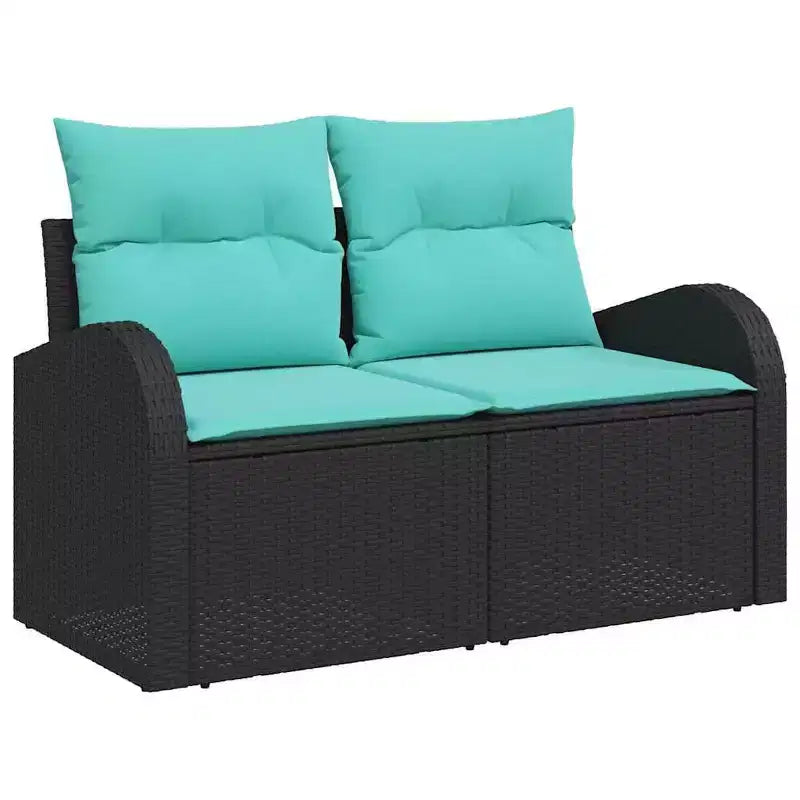 vidaXL Salon de jardin avec coussins 7 pcs Résine tressée marron - Marron