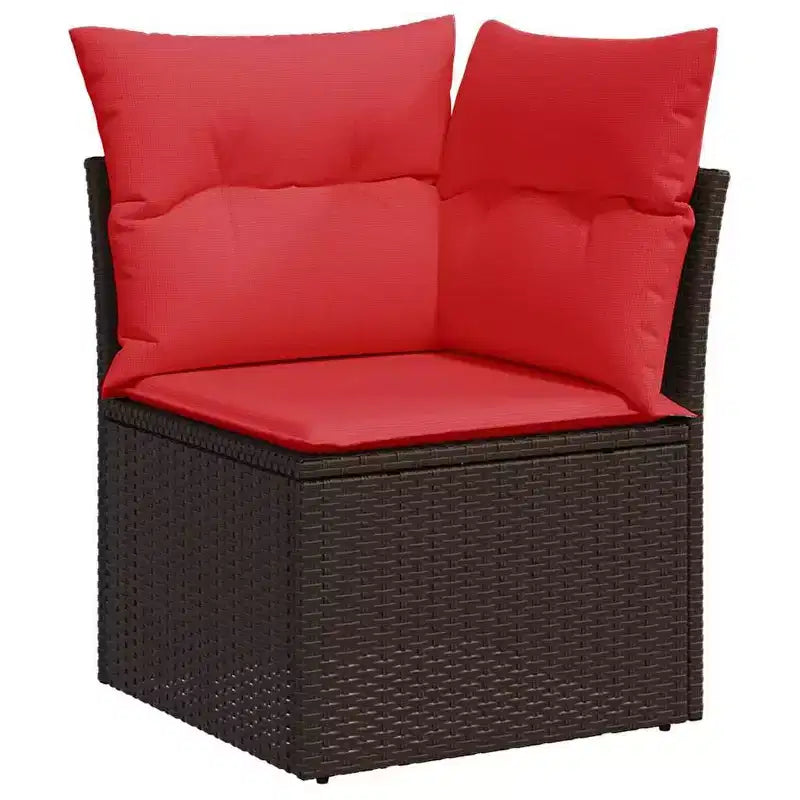 vidaXL Salon de jardin 5 pcs Marron Résine tressée