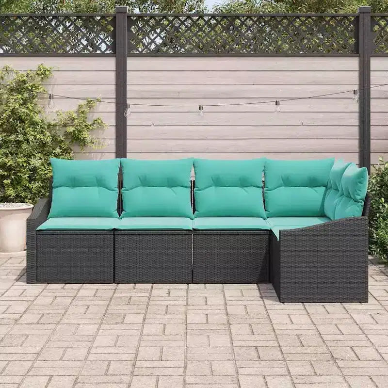 vidaXL Salon de jardin 5 pcs Marron Résine tressée