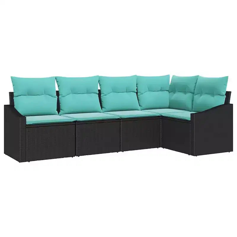 vidaXL Salon de jardin 5 pcs Marron Résine tressée