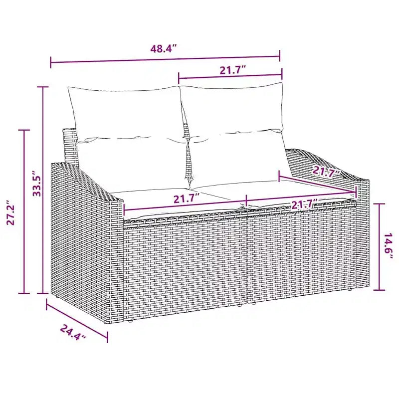 vidaXL Salon de jardin 10 pcs marron en rotin synthétique