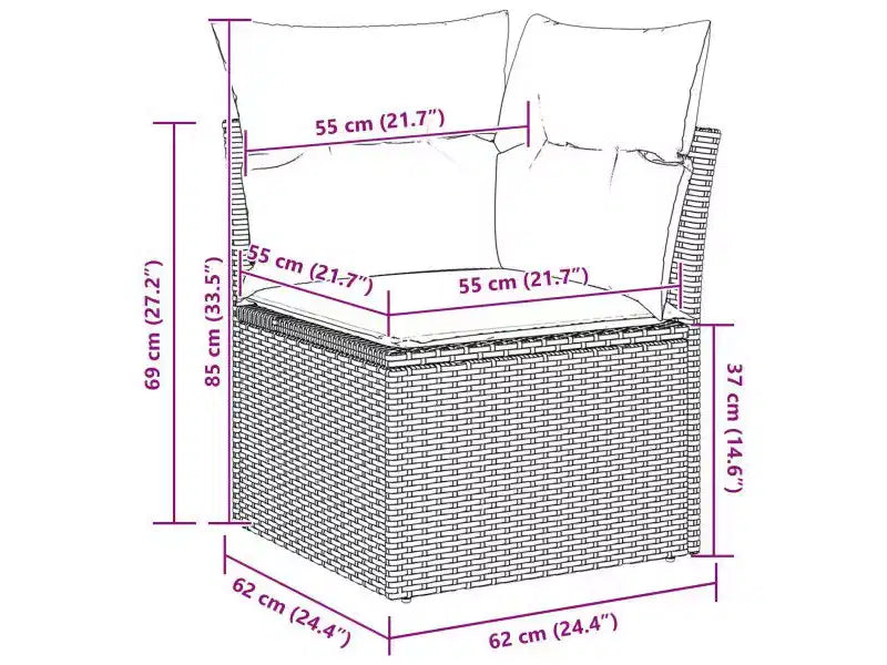 vidaXL Salon de jardin 6 pcs en résine tressée marron