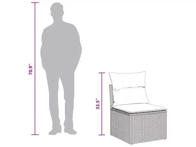 vidaXL Salon de jardin 6 pcs en résine tressée marron