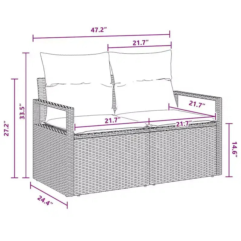 vidaXL Salon de jardin 6 pcs en résine tressée marron