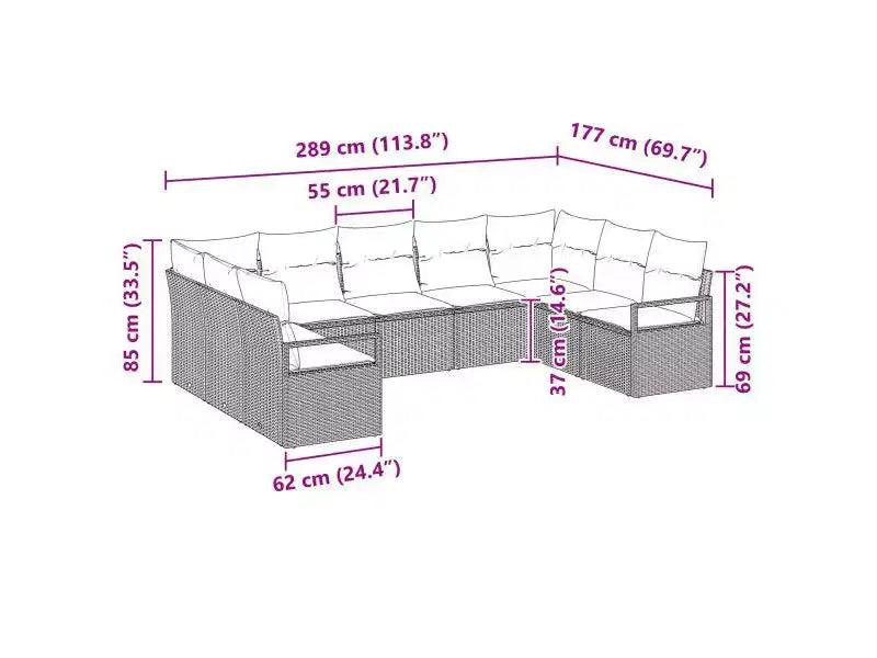 vidaXL Salon de jardin 6 pcs en résine tressée marron