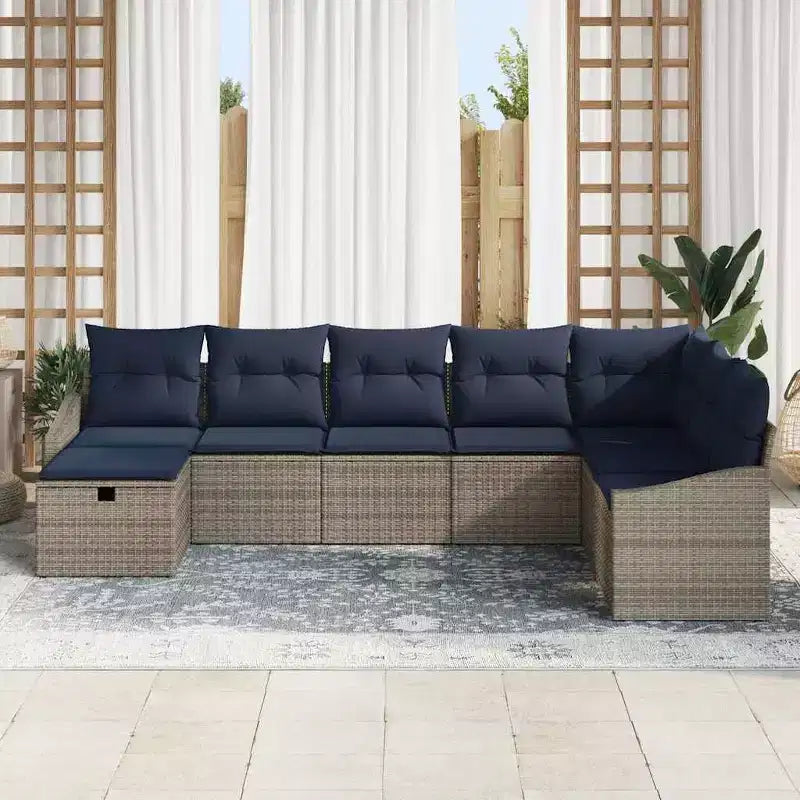 vidaXL Salon de jardin avec coussins 8 pcs Résine tressée marron