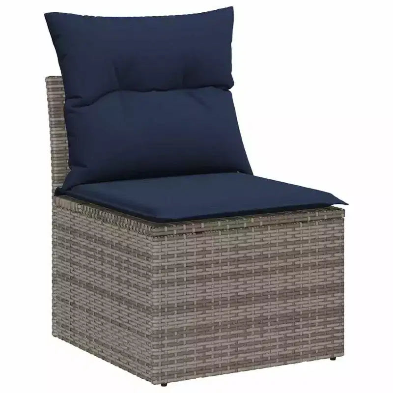 vidaXL Salon de jardin avec coussins 8 pcs Résine tressée marron