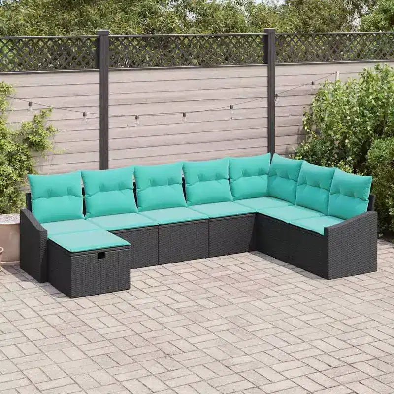 vidaXL Salon de jardin avec coussins 8 pcs Résine tressée marron