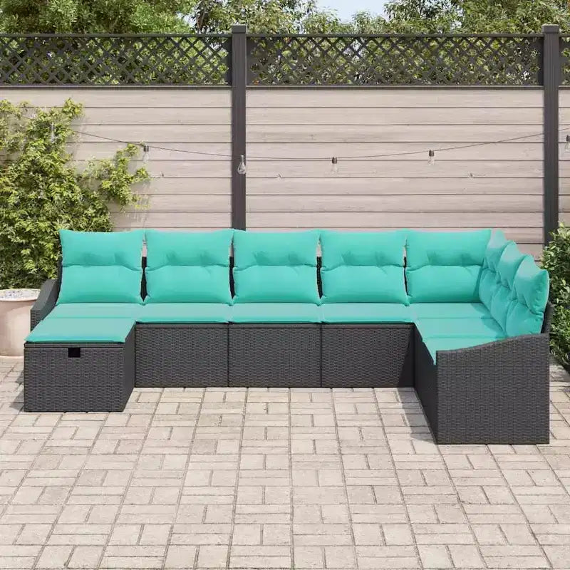 vidaXL Salon de jardin avec coussins 8 pcs Résine tressée marron