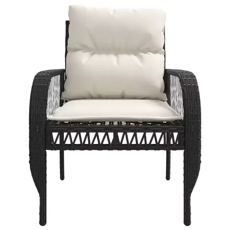 vidaXL Ensemble de canapés de jardin noir, blanc crème