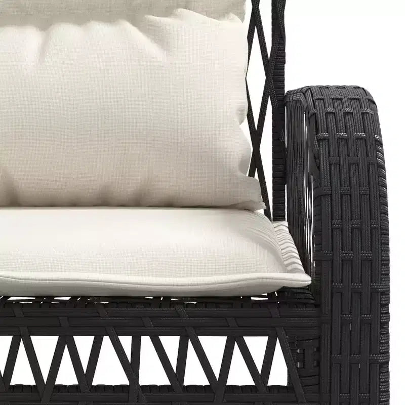 vidaXL Ensemble de canapés de jardin noir, blanc crème