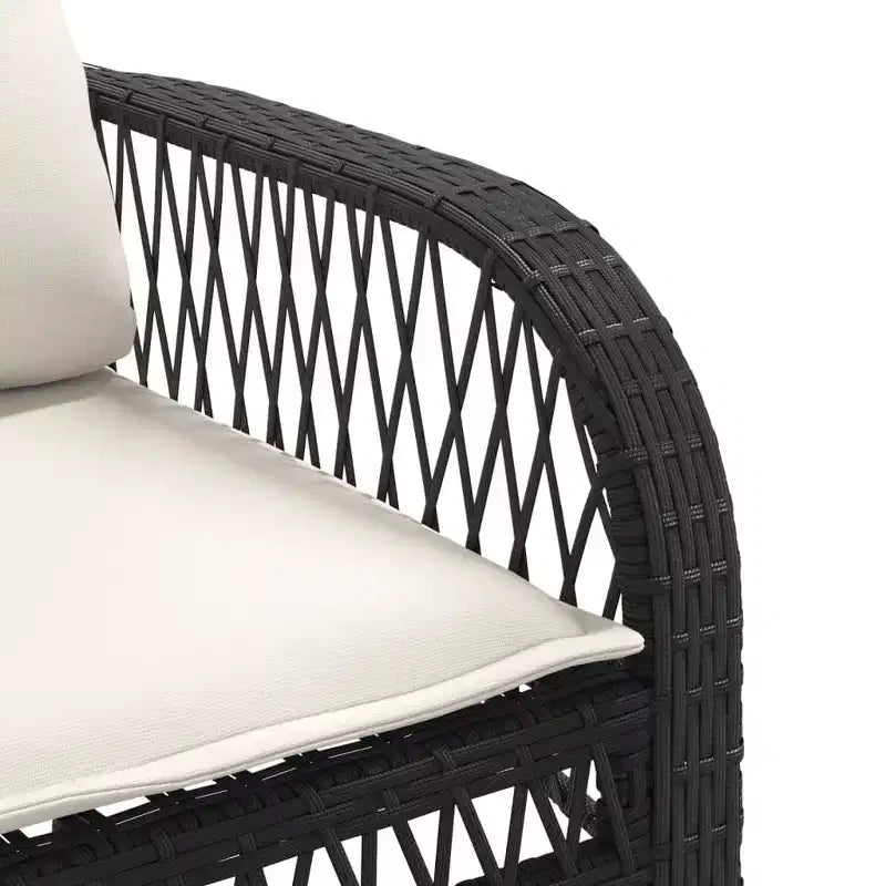 vidaXL Ensemble de canapés de jardin noir, blanc crème