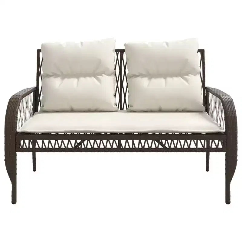 vidaXL Ensemble de canapés de jardin noir, blanc crème