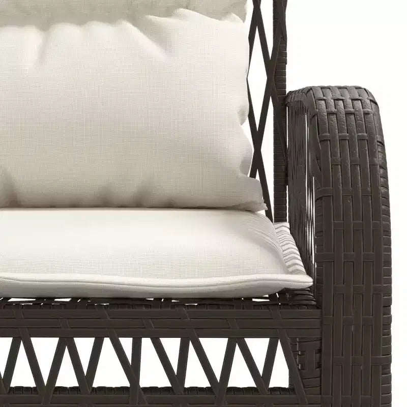 vidaXL Ensemble de canapés de jardin noir, blanc crème
