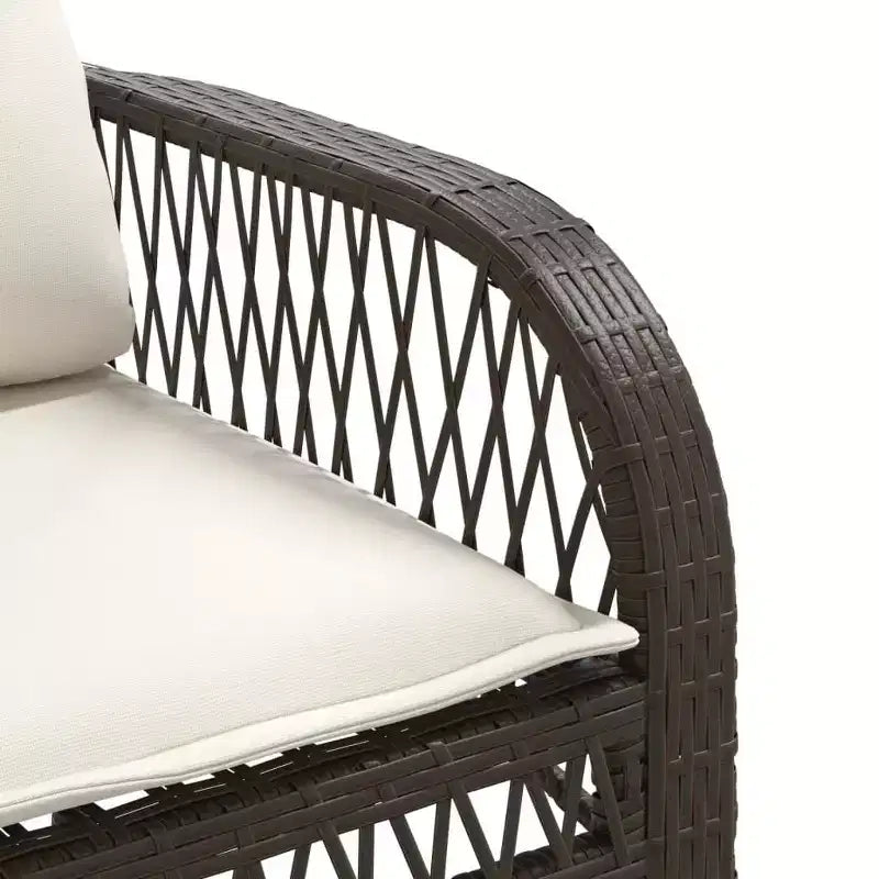 vidaXL Ensemble de canapés de jardin noir, blanc crème