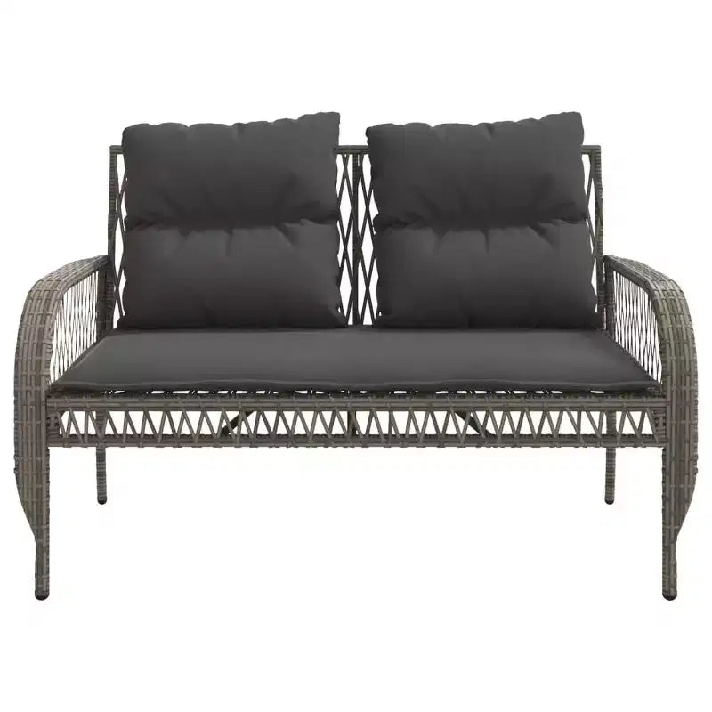 vidaXL Ensemble de canapés de jardin noir, blanc crème