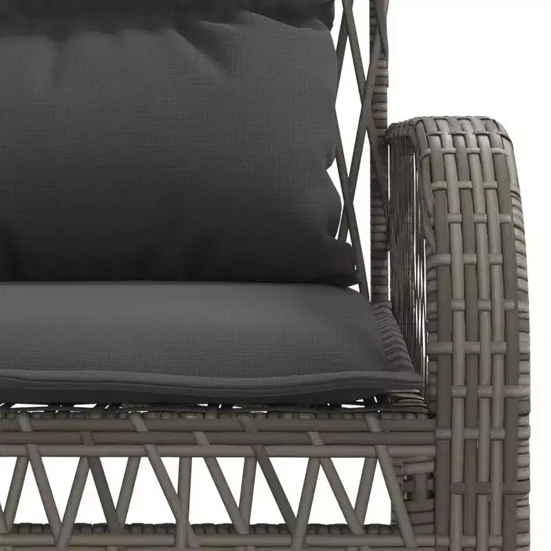 vidaXL Ensemble de canapés de jardin noir, blanc crème