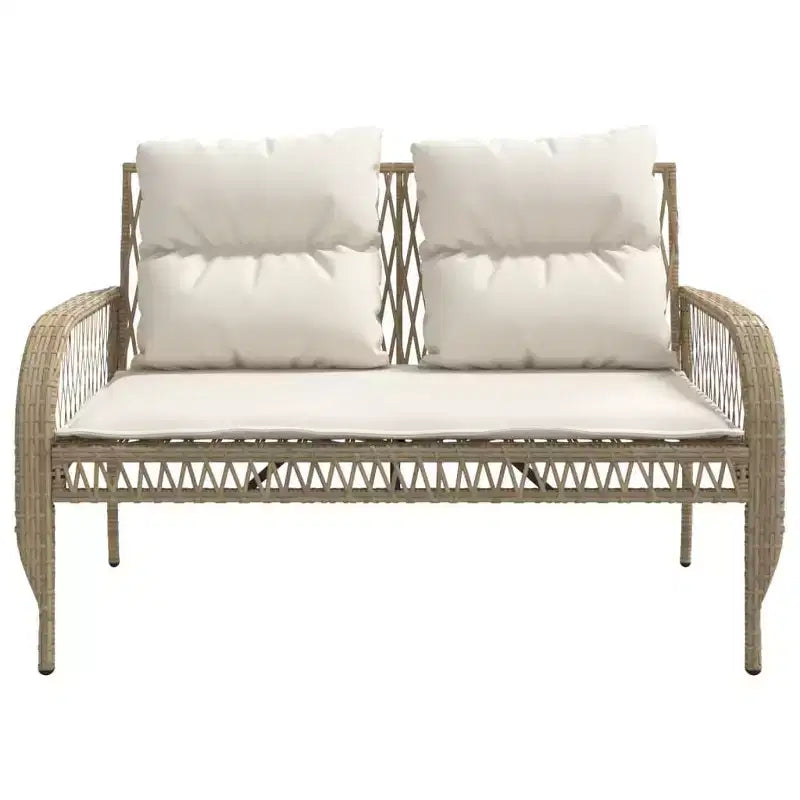 vidaXL Ensemble de canapés de jardin noir, blanc crème