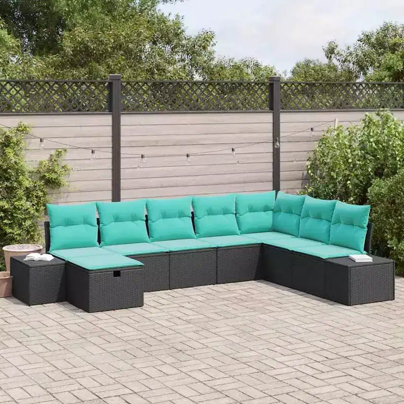 vidaXL Salon de jardin avec coussins 9 pcs Résine tressée marron