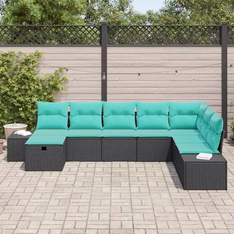 vidaXL Salon de jardin avec coussins 9 pcs Résine tressée marron