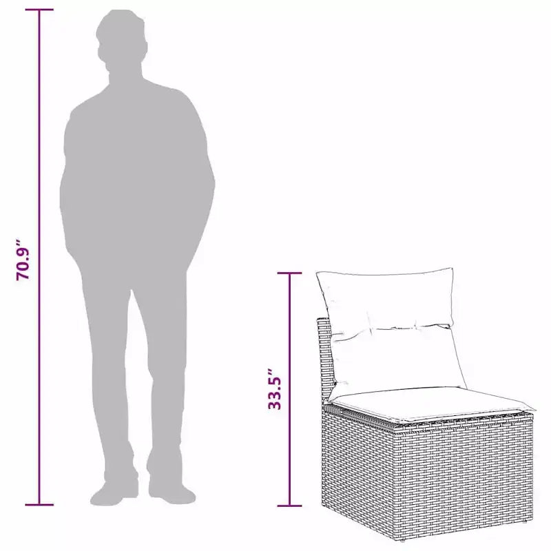 vidaXL Salon de jardin avec coussins 9 pcs Résine tressée marron