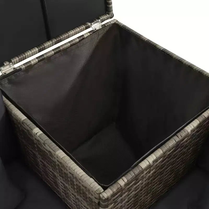 vidaXL Salon de jardin avec table basse et canapé en rotin, 4 pièces