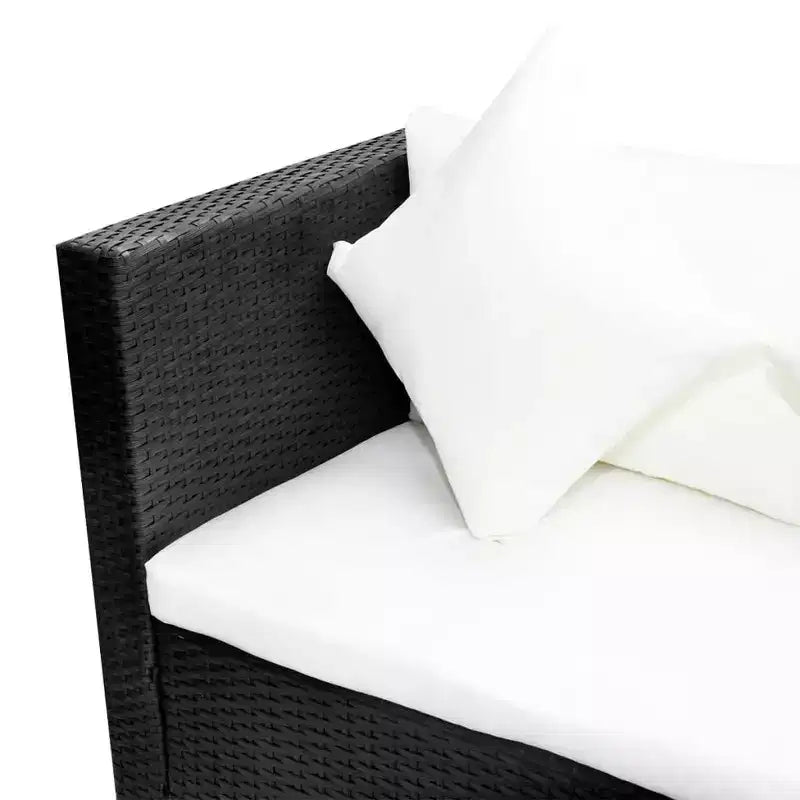 vidaXL Salon de jardin avec table basse et canapé en rotin, 4 pièces