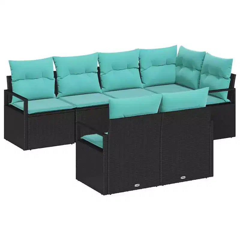 vidaXL Salon de jardin 7 pcs Marron Résine tressée