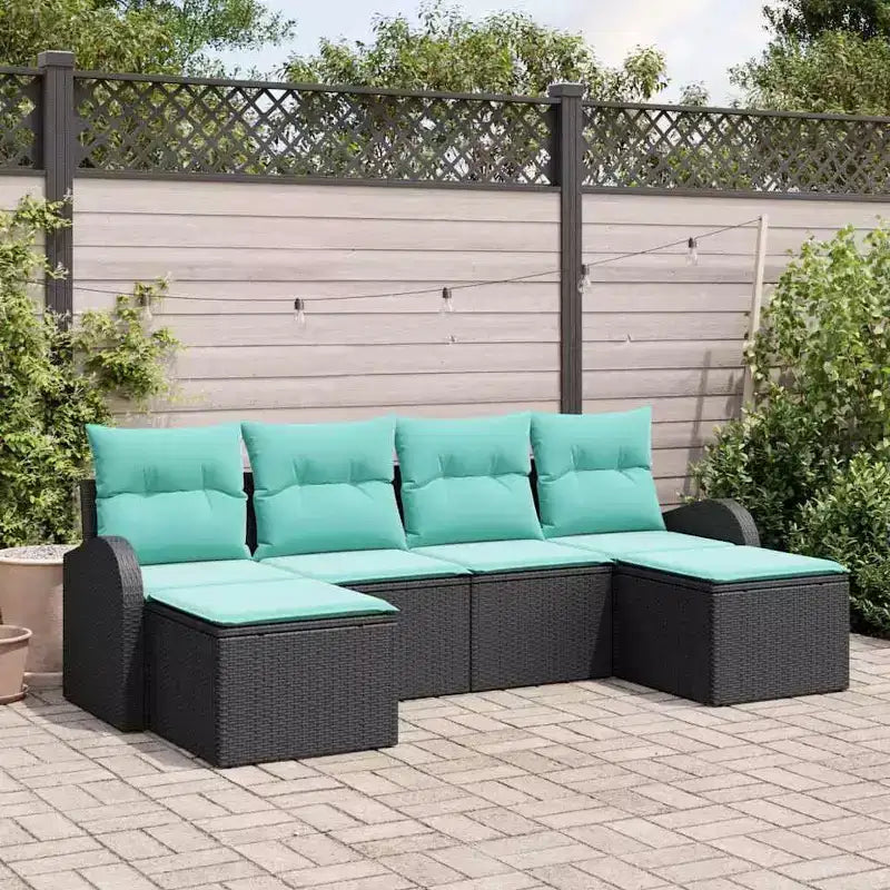 vidaXL Salon de jardin avec coussins 6 pcs Résine tressée marron