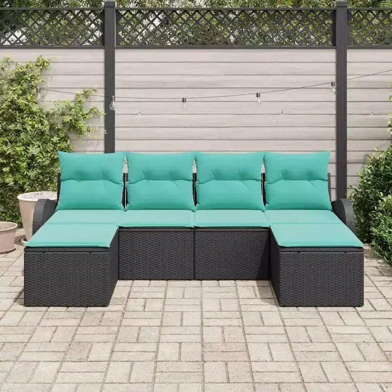vidaXL Salon de jardin avec coussins 6 pcs Résine tressée marron