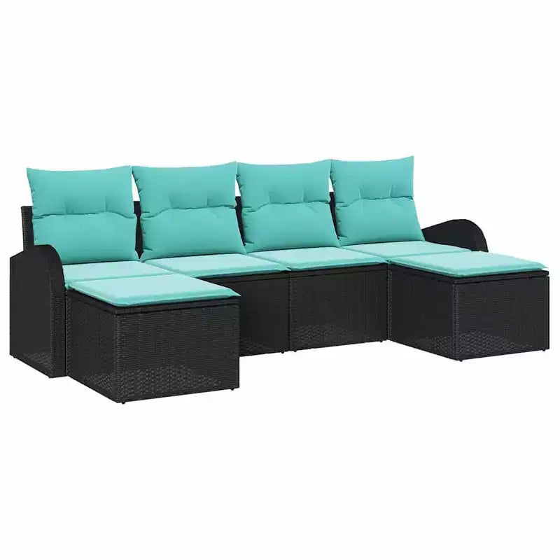 vidaXL Salon de jardin avec coussins 6 pcs Résine tressée marron