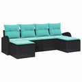 vidaXL Salon de jardin avec coussins 6 pcs Résine tressée marron