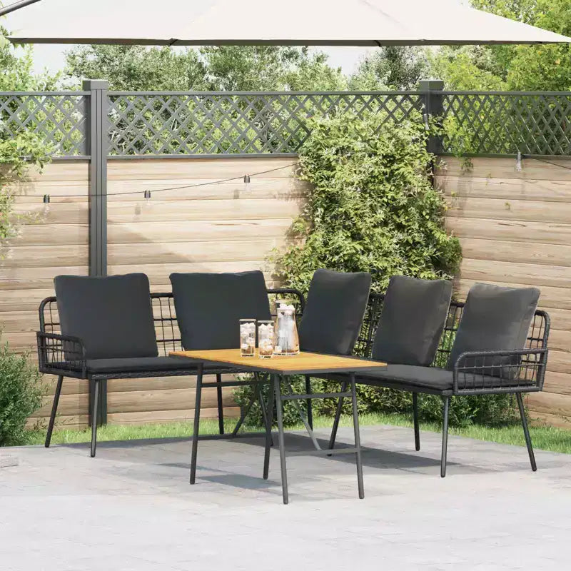 vidaXL Salon de jardin 2 pcs Noir résine tressée