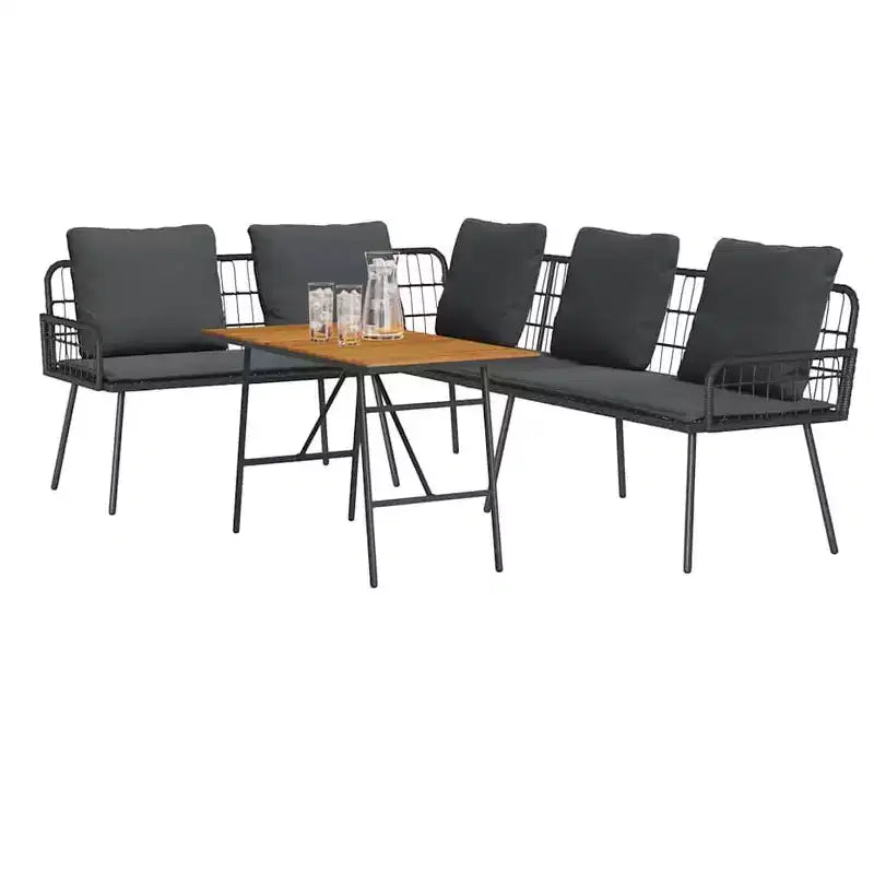 vidaXL Salon de jardin 2 pcs Noir résine tressée