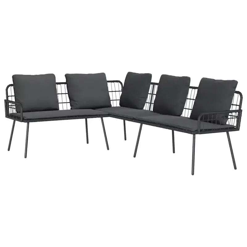 vidaXL Salon de jardin 2 pcs Noir résine tressée