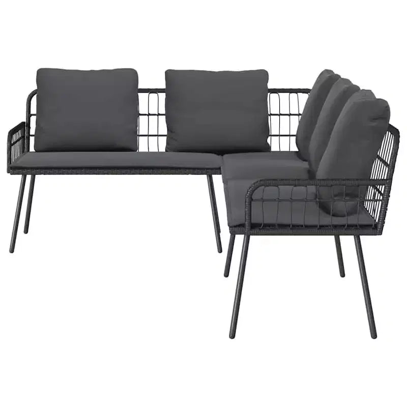 vidaXL Salon de jardin 2 pcs Noir résine tressée
