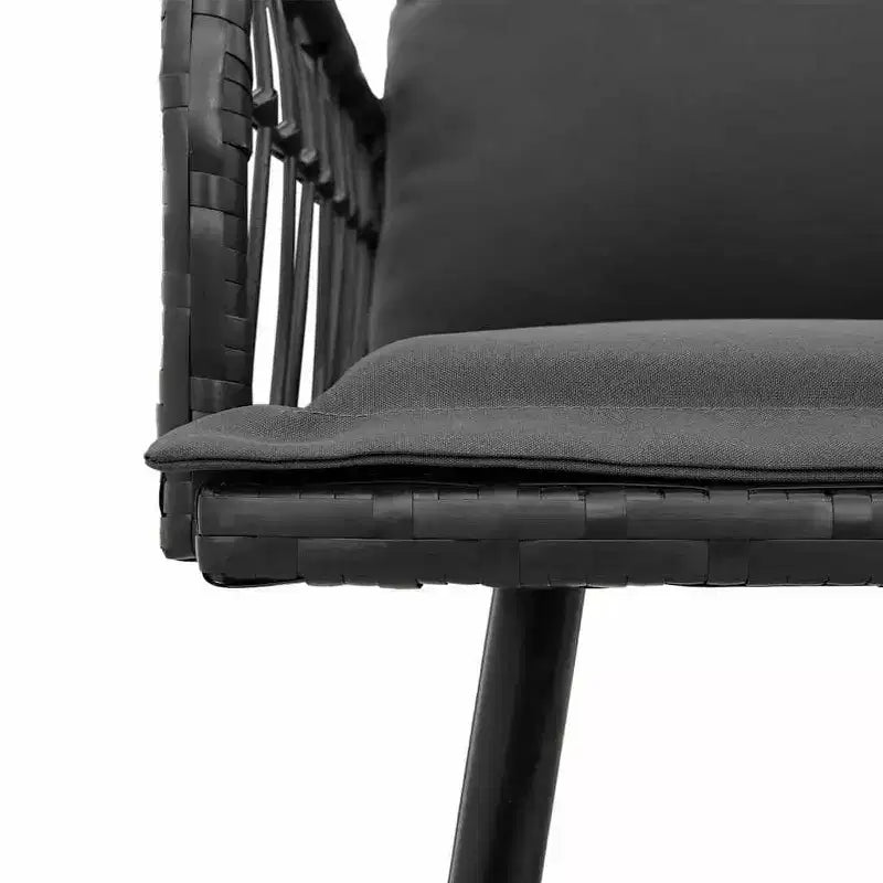 vidaXL Salon de jardin 2 pcs Noir résine tressée
